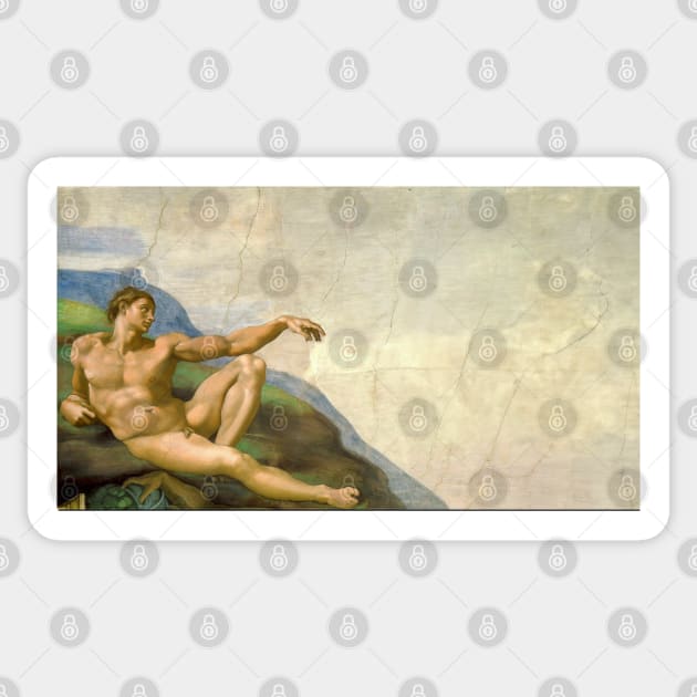 Michelangelo's Adam meets reality Sticker by Distinct Designs NZ